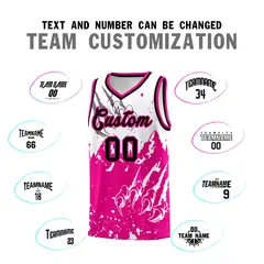 White Pink Snow Mountain Beast Pattern Basketball Jersey 4