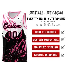 White Pink Snow Mountain Beast Pattern Basketball Jersey 2