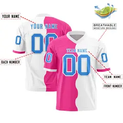 White Pink Split Mesh Authentic Football Jersey 2