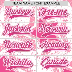 White Pink Star Graffiti Baseball Jersey 7
