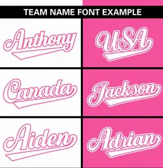 White Pink Stripe-Solid Combo Authentic Baseball Jersey 3