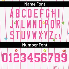 White Pink Stripe Star Pattern Authentic Baseball Jersey 4