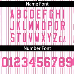 White Pink Stripe Two-Button Softball Jersey 3