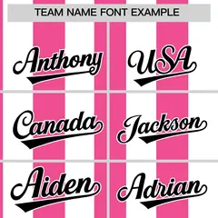 White Pink Stripe Two-Button Softball Jersey 3