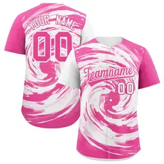 White Pink Swirl Graffiti Baseball Jersey