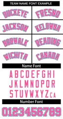 White Pink-White Classic Two-Button Softball Jersey 3