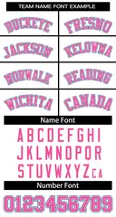 White Pink-White Classic Two-Button Softball Jersey 3