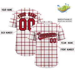 White Plaid Authentic Baseball Jersey 2