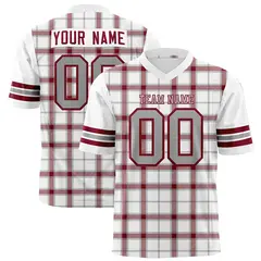 White Plaid Pattern Authentic Football Jersey