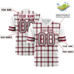 White Plaid Pattern Authentic Football Jersey 2