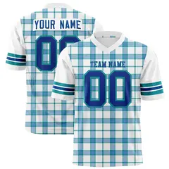 White Plaid Pattern Authentic Football Jersey