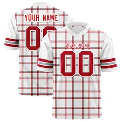 White Plaid Pattern Authentic Football Jersey 1