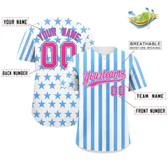 White Powder Blue American Flag Graffiti Baseball Jersey 2