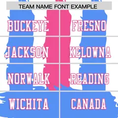 White Powder Blue and Pink Graffiti Flag Football Jersey 3