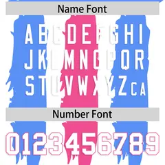 White Powder Blue and Pink Graffiti Flag Football Jersey 4