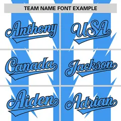 White Powder Blue Blade Pattern Raglan Baseball Jersey 3