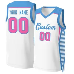 White Powder Blue Classic Mesh Basketball Jersey