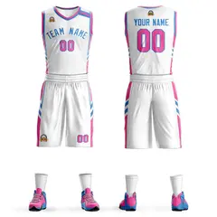 White Powder Blue Classic Mesh Basketball Jersey Sets