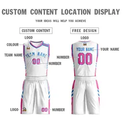 White Powder Blue Classic Mesh Basketball Jersey Sets 3