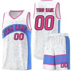 White Powder Blue Dot Graffiti Irregular Pattern Basketball Jersey