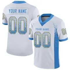 White Powder Blue Gold Drift Fashion Mesh Football Jersey 1