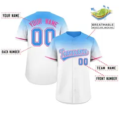White Powder Blue Gradient Authentic Baseball Jersey 2