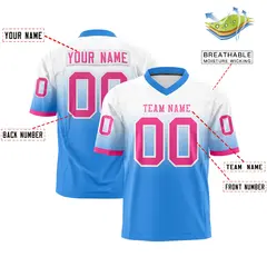 White Powder Blue Gradient Fashion Authentic Football Jersey 2