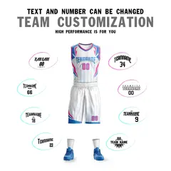White Powder Blue Graffiti Angular Element Basketball Jersey 4