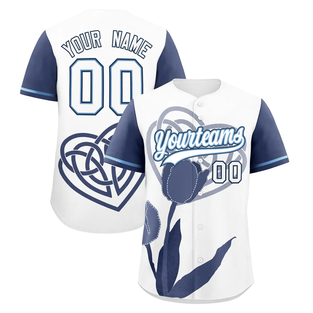 White Powder Blue Mother's Day Graffiti Baseball Jersey