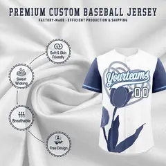 White Powder Blue Mother's Day Graffiti Baseball Jersey 3