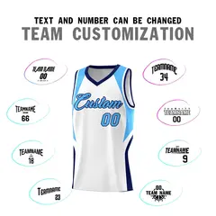 White Powder Blue Navy Color Block Basketball Jersey 4
