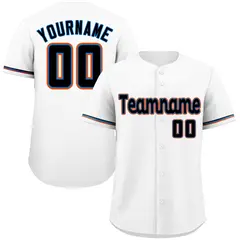 White Powder Blue-Orange Classic Authentic Baseball Jersey 1