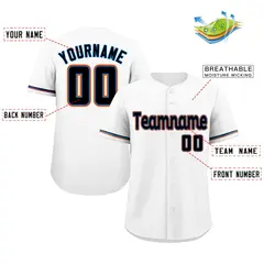White Powder Blue-Orange Classic Authentic Baseball Jersey 2
