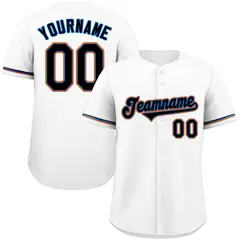 White Powder Blue-Orange Classic Authentic Baseball Jersey 1
