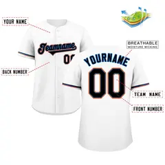 White Powder Blue-Orange Classic Authentic Baseball Jersey 2