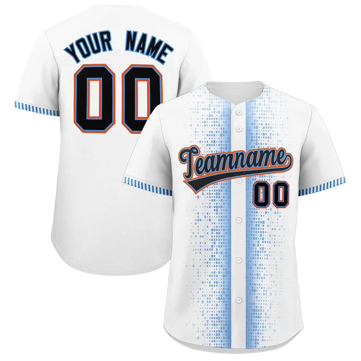 White Powder Blue Phonetic Rhythm Authentic Baseball Jersey