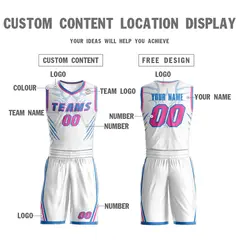 White Powder Blue-Pink Graffiti Claw Element Basketball Jersey 3