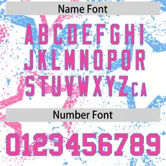 White Powder Blue-Pink Star Graffiti Pattern Football Jersey 4
