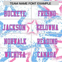 White Powder Blue-Pink Star Pattern Football Jersey 3