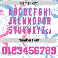 White Powder Blue-Pink Star Pattern Football Jersey 4