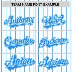 White Powder Blue Pinstripe Raglan Varsity Letterman Baseball Jacket 3