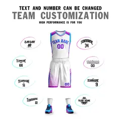 White Powder Blue-Purple Graffiti Bar Element Basketball Jersey 4