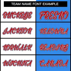 White Powder Blue Red Two Tone Split Varsity Full-Snap Letterman Jacket 5