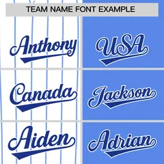 White Powder Blue Royal Pinstripe Raglan Baseball Jersey 3