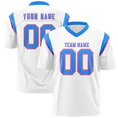 White Powder Blue Shoulder Cut Two-Tone Flag Football Jersey 1