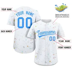White Powder Blue Splash Graffiti Baseball Jersey 2