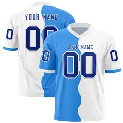 White Powder Blue Split Mesh Football Jersey