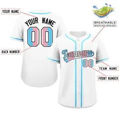 White Powder Blue Transgender Pride Month Baseball Jersey 2