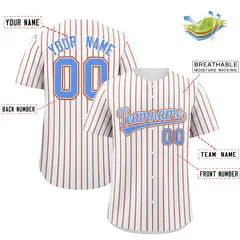 White Powder Blue Tricolor Stripe Fashion Baseball Jersey 2
