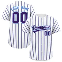 White Powder Blue Tricolor Stripe Fashion Baseball Jersey